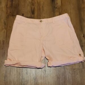 Tommy hilfiger peach pink light roll cuffed shorts
